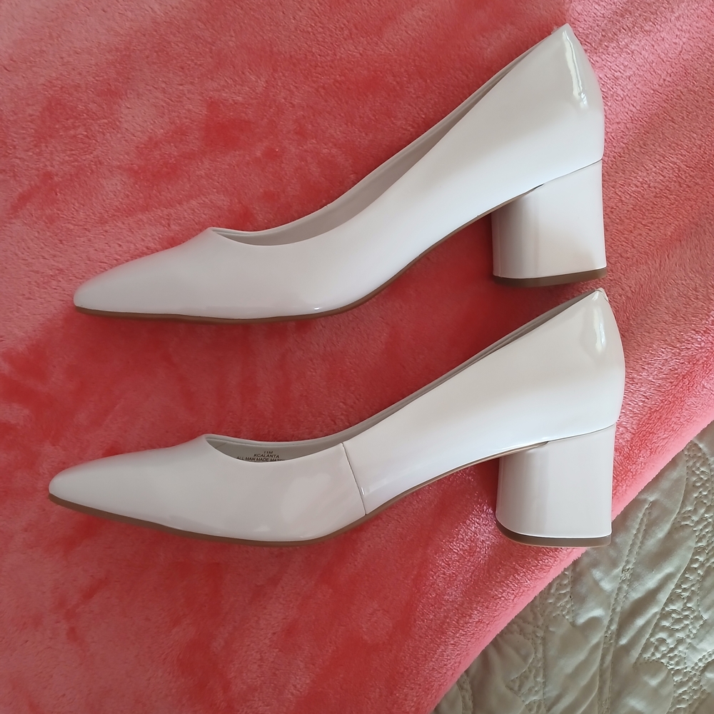 Calvin Klein Collection White Block Heel Shoes